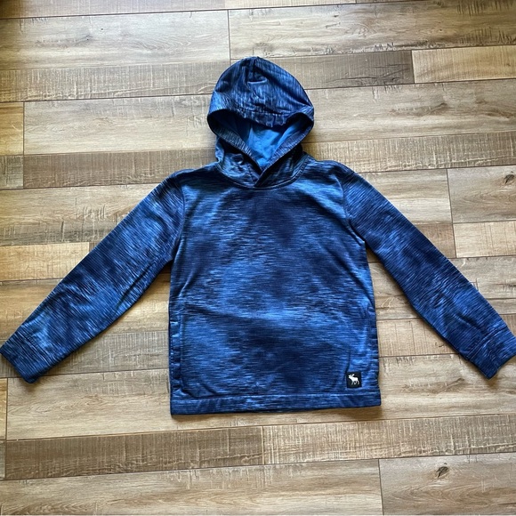 Abercrombie Kids space dyed blue fleece pullover hooded sweatshirt, size 9/10 - Picture 1 of 9